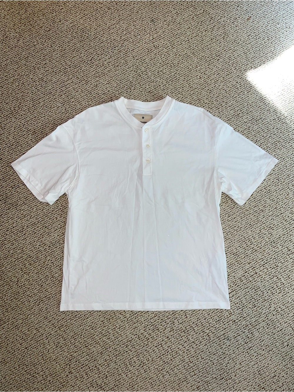 Jack & Jones White Short-Sleeve Henley Tee